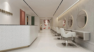 美發(fā)店裝修|專業(yè)大型理發(fā)店裝修簡約風格案例